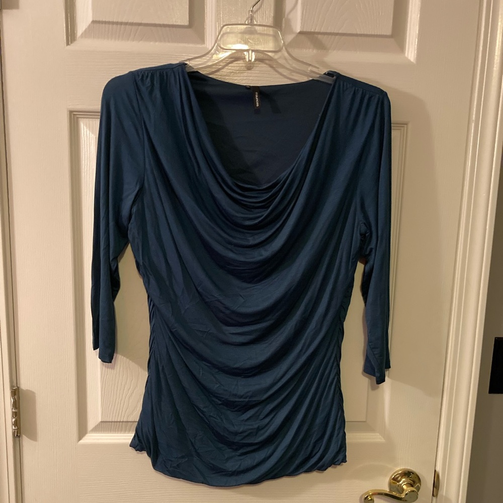 Blue slouch blouse